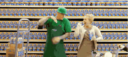 Image result for old man dancing in supermarket animated gif