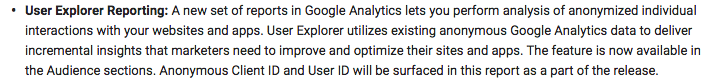 google analytics user explorer feature