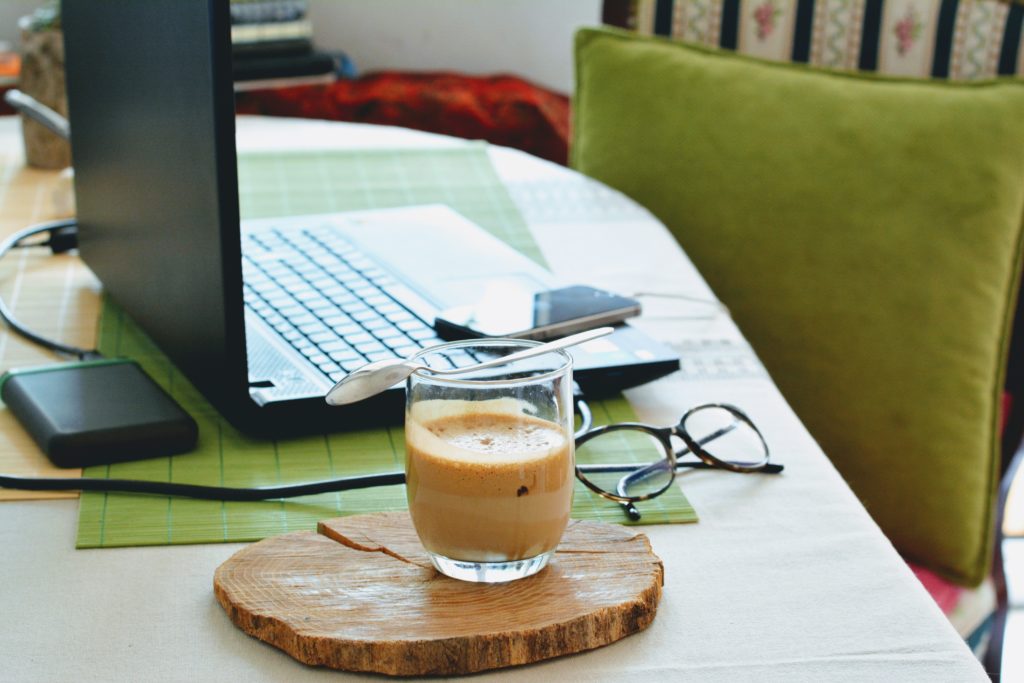 An organized work from home space