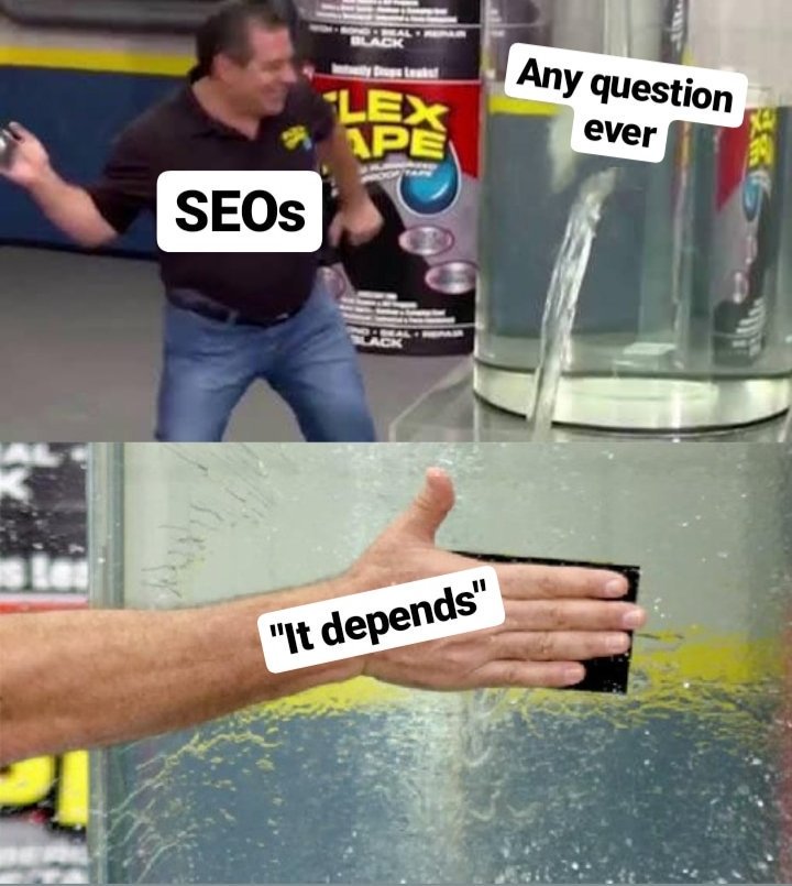 it depends seo meme