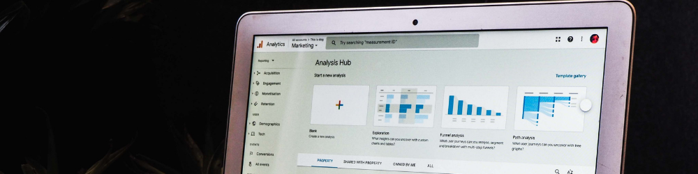 Image of analytics on a computer screen