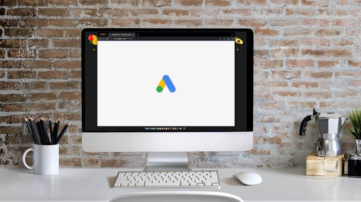 computer screen with google ads logo