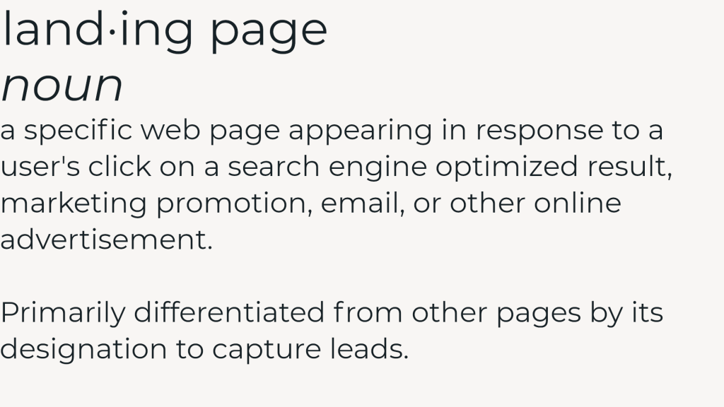 landing page definition