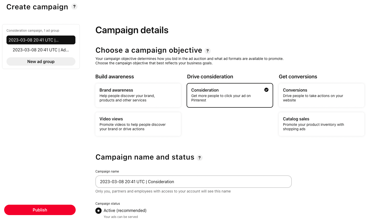 create campaign on pinterest